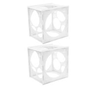 SILENRADAWN Scatola per Misurare Palloncini Strumento Multifunzionale ad Alta Precisione 2 Pezzi 11 Fori in Pvc Bianco per Feste di Compleanno e Party