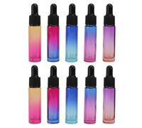 SILENRADAWN Set 10 Pezzi Boccette Contagocce in Vetro da 10ml Chiusura Ermetica, Facile da Usare, per Oli Essenziali e Profumi, Colore Assortito per Uso Domestico da Viaggio