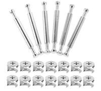 SILENRADAWN Set 10 Pezzi Bulloni di Collegamento Mobili Doppia Testa 48mm in Ferro con Serrature a Camma 3 in 1 per Montaggio Armadietti e Pannelli Regolabili