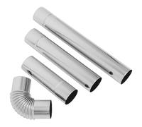 SILENRADAWN Set 4 Pezzi Tubi e Gomito per Stufa a Legna in Acciaio Inossidabile 6cm - Tubi Diritti 20cm, 30cm, 40cm e Gomito 6cm per Canna Fumaria con Resistenza al Calore e Bassa
