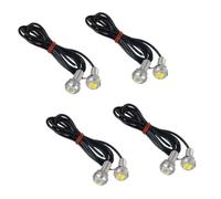 SILENRADAWN Set 4pezzi LED Occhio D'aquila 18mm Nero 12v 9w Luce Drl per Veicoli e Baule Alta Efficienza in Alluminio Colore Casuale