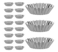 SILENRADAWN Set 50 Pezzi Stampi Mini per Crostata in Acciaio Inossidabile, Antiaderenti e Riutilizzabili, Forma Rotonda per Cottura in Forno e Uso in Cucina