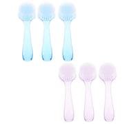 SILENRADAWN Spazzola Viso Pulizia Manuale 6 Pezzi Setole in Nylon e Manico Abs per Esfoliazione e Prevenzione Punti Neri Uso Quotidiano