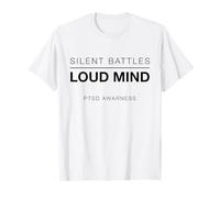 Silent Battles Loud Mind Consapevolezza del PTSD Salute mentale Maglietta