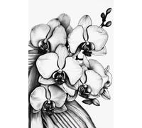 Silent Bloom: A Black & White Orchid Journal (6" x 9", 200 Pages): A Botanical Sketch-Inspired Notebook for Reflection, Poetry & Daily Notes