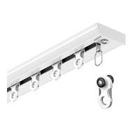 Silent Ceiling Curtain Track System - 300 cm alluminio Room Divider & Bay Window Set - Kit completo per tenda da doccia bianco - scorrevole liscio e facile installazione