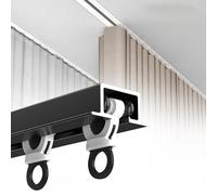 Silent Ceiling Curtain Track System - Bastone nascosto in alluminio per uno scorrimento fluido - ideale per ufficio, soggiorno, camera da letto - nero, 430 cm