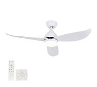 Silent Dimmerabile Ceiling Fan with LED Light Remote Control 6 Speed DC Reversible Ceiling Fan Timer Function for Bedroom & Living Room Modern Home Decor
