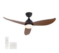 Silent Dimmerabile Ceiling Fan with Remote Control & LED Light 6 Speed Reversible DC Motor Ceiling Fan for Bedroom & Living Room Lighting