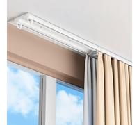 Silent Double ain Rail - Binario da soffitto in alluminio, con sistema integrato di scorrimento liscio, perfetto per divisori, facile da inserire (2,4 m / 7.9ft)