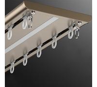 Silent Double Ceiling Mount, Heavy Duty Drop Curtain Rails, Sliding for Curtains, Room Divider for Bedroom Living Hospital(Gold,16.4ft/500cm)