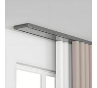 Silent Double Curtain Track SystemCeiling Mounted Aluminum Curtain Rail per Soggiorno Camera da letto Balcone 3.5m Grigio Tenda Rod