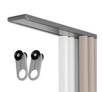 Silent Double Row - Binario da soffitto in alluminio, largo 10,2 cm, divisorio per camera da letto e hotel, lunghezza 15/8/10/30/38/38/38 cm, soluzione divisoria durevole ed elegante