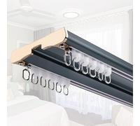 Silent Double - Set di binari per montaggio a soffitto, in alluminio, 2,8 m, regolabile, per una facile installazione, perfetto per divisori, tende per camera da letto e trattamenti per finestre (blu)