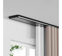 Silent Double Track ain Rail - Asta in alluminio da soffitto per scorrevoli ains, lunghezza personalizzata 60-680 cm (nero, 2,5 m / 8.2ft) - perfetta per arredamento moderno