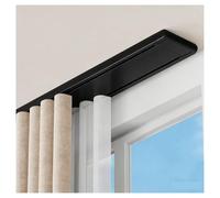 Silent Double Track Set 600 cm alluminio con guide lisce ideale per tende e divisori (nero, 4 x 150 cm)
