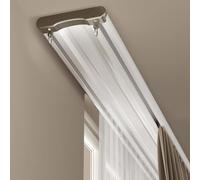 Silent Double Track - Supporto da soffitto per tende, divisori, 3,1 m, colore: bianco, design con vite nascosta, per soggiorno e camera da letto