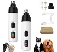 Silent Groom Pro Nail Grinder, Silent Groom Pro Dog Nail Trimmer for Dogs and Cats, with LED Light, 3 Speeds & Replacement Grinding Heads (2Set)