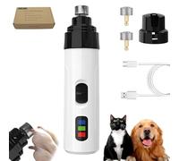Silent Groom Pro Nail Grinder, Silent Groom Pro Dog Nail Trimmer for Dogs and Cats, with LED Light, 3 Speeds & Replacement Grinding Heads (1Set)
