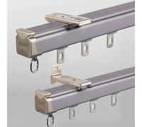 Silent Heavy Duty - Binario scorrevole in lega di alluminio robusto con staffe di montaggio a soffitto e parete (grigio, 115 cm) per un funzionamento regolare