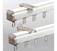 Silent Heavy Duty - Binario scorrevole per tende in lega di alluminio, con staffe per montaggio a soffitto o a parete, 160 cm, ideale per un funzionamento senza intoppi