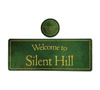 Silent Hill XL - Set tappetino da scrivania e sottobicchiere, grande tappetino antiscivolo da gioco e sottobicchiere per gli appassionati di videogiochi horror