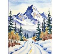 Silent Horizons 1cm Graph Paper Notebook: A serene mountain notebook for sketching, technical designs, and mindful planning