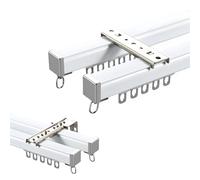 Silent - Kit di aste doppie per tende spesse 2,60 mm, montaggio a soffitto/parete per divisori, include tutti gli accessori necessari (bianco, 230 cm)