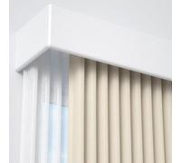 Silent Main Track System - Binario laterale da 140 cm, scatola con puleggia a due linee, design ad incastro, facile installazione, perfetto per l'arredamento della casa, bianco, funzionamento regolare