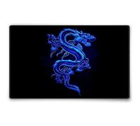 Silent Monsters Tappetino Mouse 24 x 20 cm piccolo, Drago blu, con Bordo Cucito, Durevoli, antiscivolo e silenzioso, gioco, ufficio, casa, lavabile, arrotolabile, Tappetini per il Gaming Mousepad