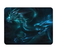 Silent Monsters Tappetino Mouse, Taglia S (240 x 200 mm) piccolo, Disegno Drago con Bordo Cucito, per Ufficio Mouse e Gaming Mousepad