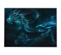 Silent Monsters Tappetino Mouse 24 x 20 cm piccolo, Drago, con Bordo Cucito, Durevoli, antiscivolo e silenzioso, gioco, ufficio, casa, lavabile, arrotolabile, Tappetini per il Gaming Mousepad