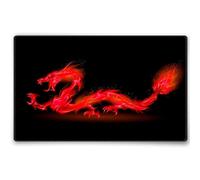 Silent Monsters Tappetino Mouse 24 x 20 cm piccolo, Drago rosso, con Bordo Cucito, Durevoli, antiscivolo e silenzioso, gioco, ufficio, casa, lavabile, arrotolabile, Tappetini per il Gaming Mousepad