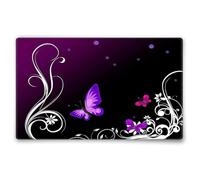 Silent Monsters Tappetino Mouse 24 x 20 cm piccolo, Farfalla viola, con Bordo Cucito, Durevoli, antiscivolo e silenzioso, gioco, ufficio, casa, lavabile, arrotolabile, Tappetini per il Gaming Mousepad