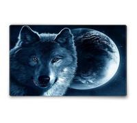 Silent Monsters Tappetino Mouse 24 x 20 cm piccolo, Lupo, con Bordo Cucito, Durevoli, antiscivolo e silenzioso, gioco, ufficio, casa, lavabile, arrotolabile, Tappetini per il Gaming Mousepad