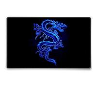 Silent Monsters Tappetino Mouse 36 x 25 cm Drago blu, con Bordo Cucito, Durevoli, antiscivolo e silenzioso, gioco, ufficio, casa, lavabile, arrotolabile, Tappetini per il Gaming Mousepad