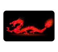 Silent Monsters Tappetino Mouse 36 x 25 cm, Drago rosso, Bordo tagliato al laser, Durevoli, antiscivolo e silenzioso, gioco, ufficio, casa, lavabile, arrotolabile, Tappetini per il Gaming Mousepad