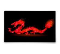 Silent Monsters Tappetino Mouse 36 x 25 cm Drago rosso, con Bordo Cucito, Durevoli, antiscivolo e silenzioso, gioco, ufficio, casa, lavabile, arrotolabile, Tappetini per il Gaming Mousepad