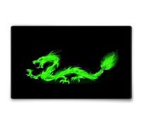 Silent Monsters Tappetino Mouse 36 x 25 cm Dragone verde, con Bordo Cucito, Durevoli, antiscivolo e silenzioso, gioco, ufficio, casa, lavabile, arrotolabile, Tappetini per il Gaming Mousepad