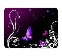 Silent Monsters Tappetino Mouse 36 x 25 cm, Farfalla viola, Bordo tagliato al laser, Durevoli, antiscivolo e silenzioso, gioco, ufficio, casa, lavabile, arrotolabile, Tappetini per il Gaming Mousepad