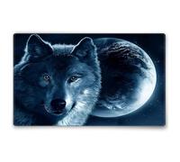 Silent Monsters Tappetino Mouse 36 x 25 cm Lupo, con Bordo Cucito, Durevoli, antiscivolo e silenzioso, gioco, ufficio, casa, lavabile, arrotolabile, Tappetini per il Gaming Mousepad