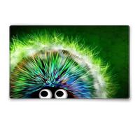 Silent Monsters Tappetino Mouse 36 x 25 cm Riccio verde, con Bordo Cucito, Durevoli, antiscivolo e silenzioso, gioco, ufficio, casa, lavabile, arrotolabile, Tappetini per il Gaming Mousepad