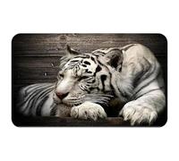 Silent Monsters Tappetino Mouse 36 x 25 cm, Tigre bianca, Bordo tagliato al laser, Durevoli, antiscivolo e silenzioso, gioco, ufficio, casa, lavabile, arrotolabile, Tappetini per il Gaming Mousepad