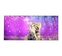 Silent Monsters Tappetino Mouse XXL 90 x 40 cm, Grande, Gatto, con Bordo Cucito, Durevoli, antiscivolo e silenzioso, gioco, ufficio, casa, lavabile, arrotolabile, Tappetini per il Gaming Mousepad