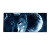 Silent Monsters Tappetino Mouse XXL 90 x 40 cm, Grande, Lupo, con Bordo Cucito, Durevoli, antiscivolo e silenzioso, gioco, ufficio, casa, lavabile, arrotolabile, Tappetini per il Gaming Mousepad