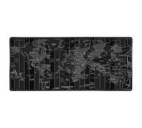 Silent Monsters Tappetino Mouse XXL 90 x 40 cm, Grande, mappamondo nero, con Bordo Cucito, Durevoli, antiscivolo e silenzioso, gioco, ufficio, casa, lavabile, arrotolabile, Tappetini Gaming Mousepad