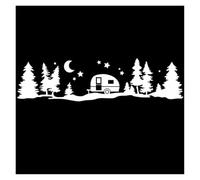 Silent Mountain Wilderness Solitary Car Mountain Graphic Decoration Decalcomania in vinile Accessori for la messa a punto dell'auto Adesivi for auto(Silver,80X20CM)