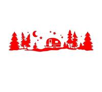Silent Mountain Wilderness Solitary Car Mountain Graphic Decoration Decalcomania in vinile Accessori for la messa a punto dell'auto Adesivi for auto(Red,120X30CM)