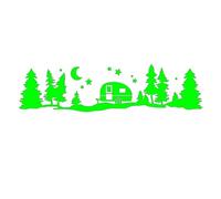Silent Mountain Wilderness Solitary Car Mountain Graphic Decoration Decalcomania in vinile Accessori for la messa a punto dell'auto Adesivi for auto(Green,180X45CM)