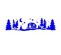 Silent Mountain Wilderness Solitary Car Mountain Graphic Decoration Decalcomania in vinile Accessori for la messa a punto dell'auto Adesivi for auto(Blue,60X15CM)